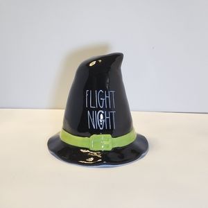 Rae Dunn Flight Night Witch Hat Black Halloween Ceramic Figurine Table Top Decor
